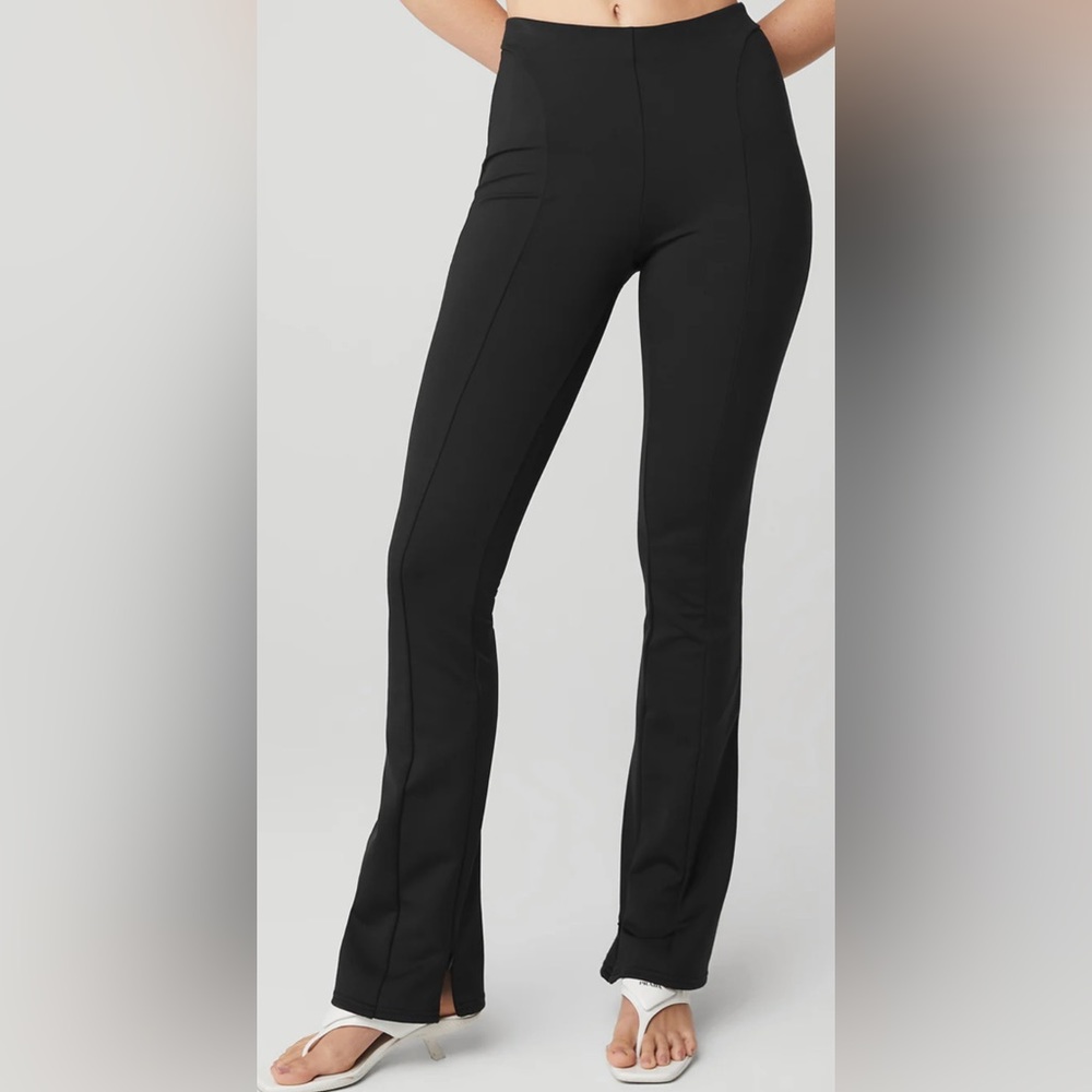 ALO YOGA High Waist Zip It Flare Legging in Black (S)